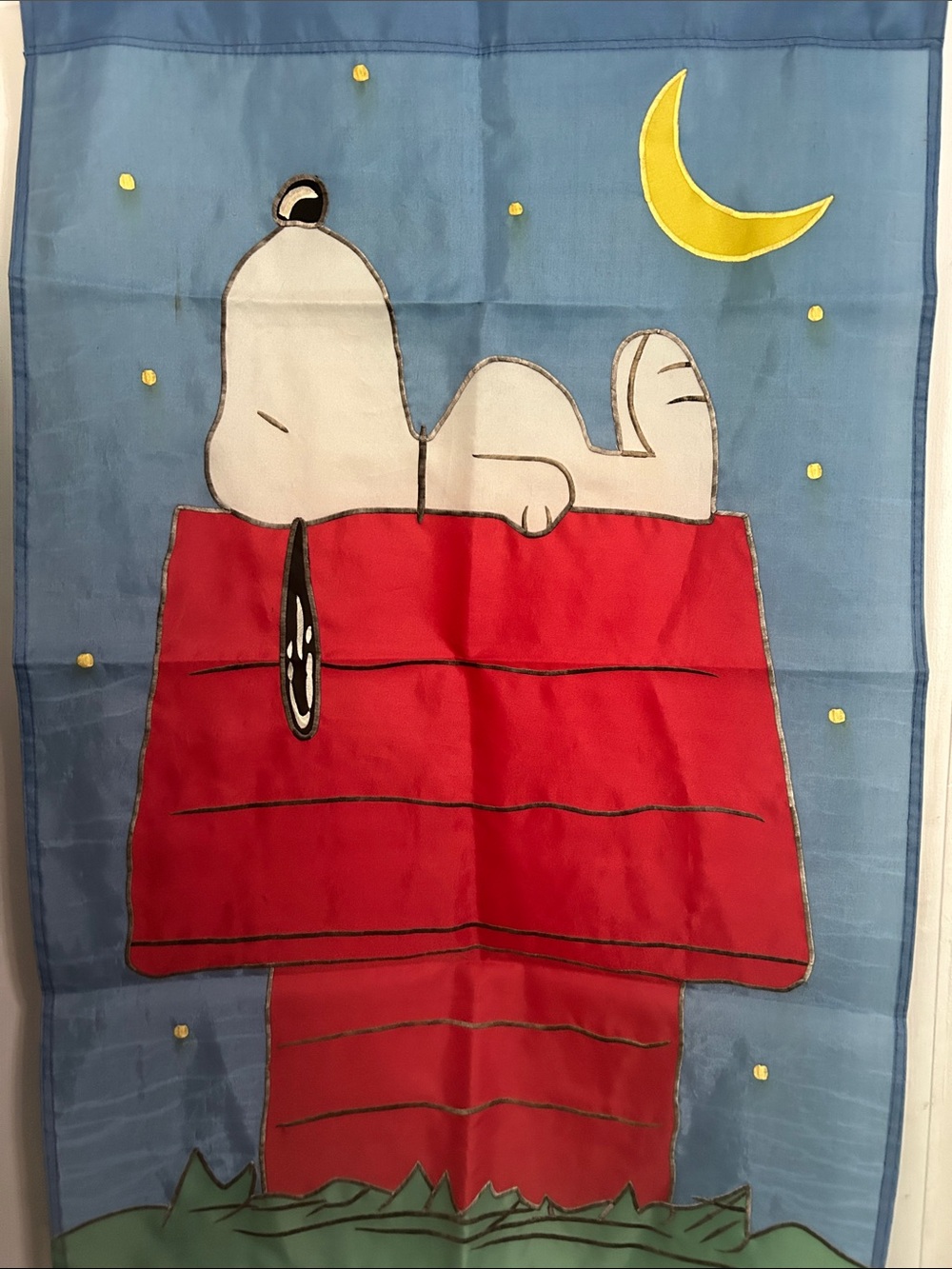 Snoopy Nighttime Flag - Blue, Red, Yellow